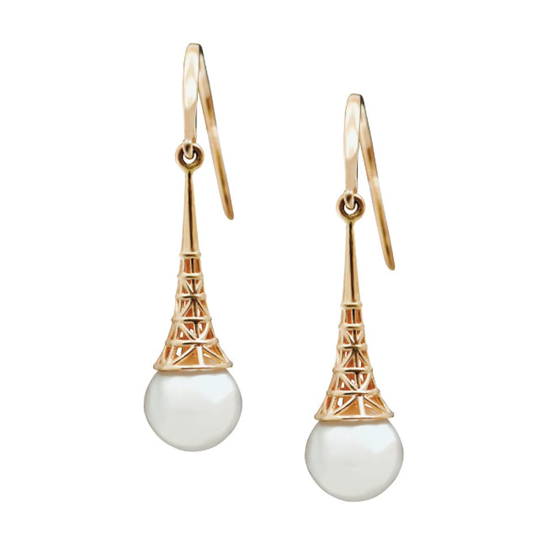 Boucles d'oreilles vintage en perles dorées