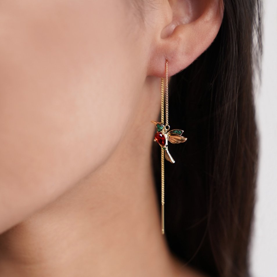 Élégantes Boucles d'Oreilles Colibri