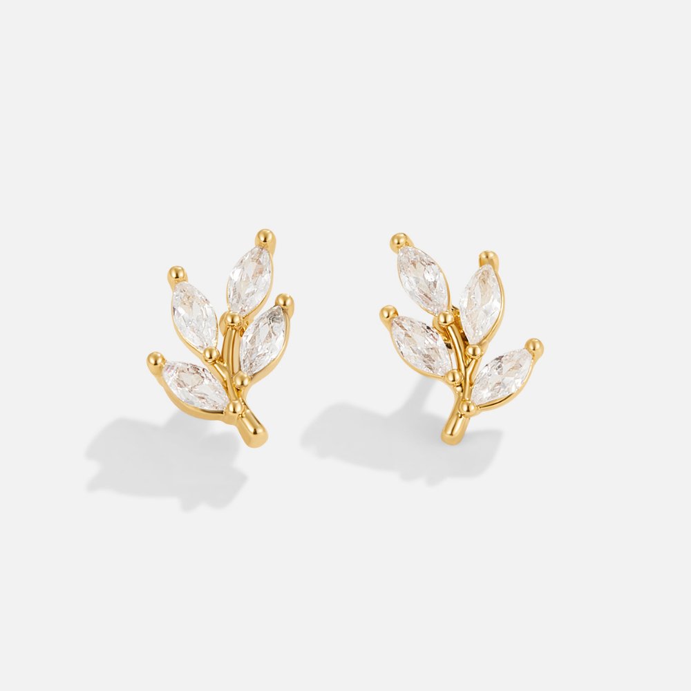 Boucles d'oreilles Chic en Cristal Feuille