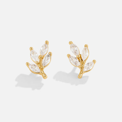 Boucles d'oreilles Chic en Cristal Feuille