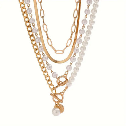 Set de Collier Chaîne Serpent avec Perles Vintage | Or
