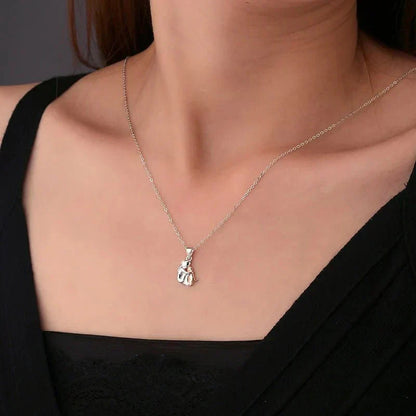 Collier avec pendentif en forme de câlin et boucles d'oreilles en cadeau