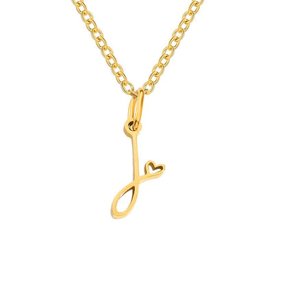 Collier Cœur Lettre Or