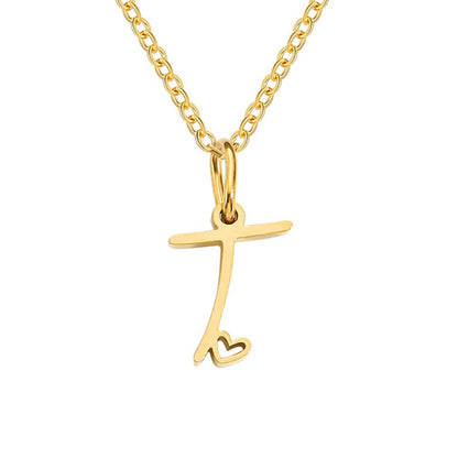 Collier Cœur Lettre Or