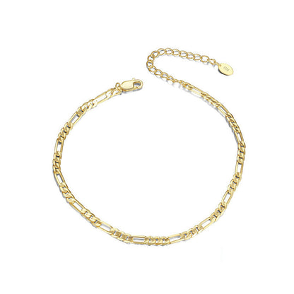 Élise™ | Bracelet de Cheville Chaîne Figaro