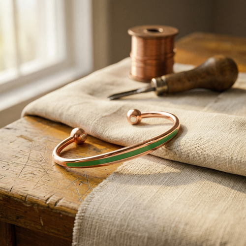 Bracelet en cuivre et jade par Marguax