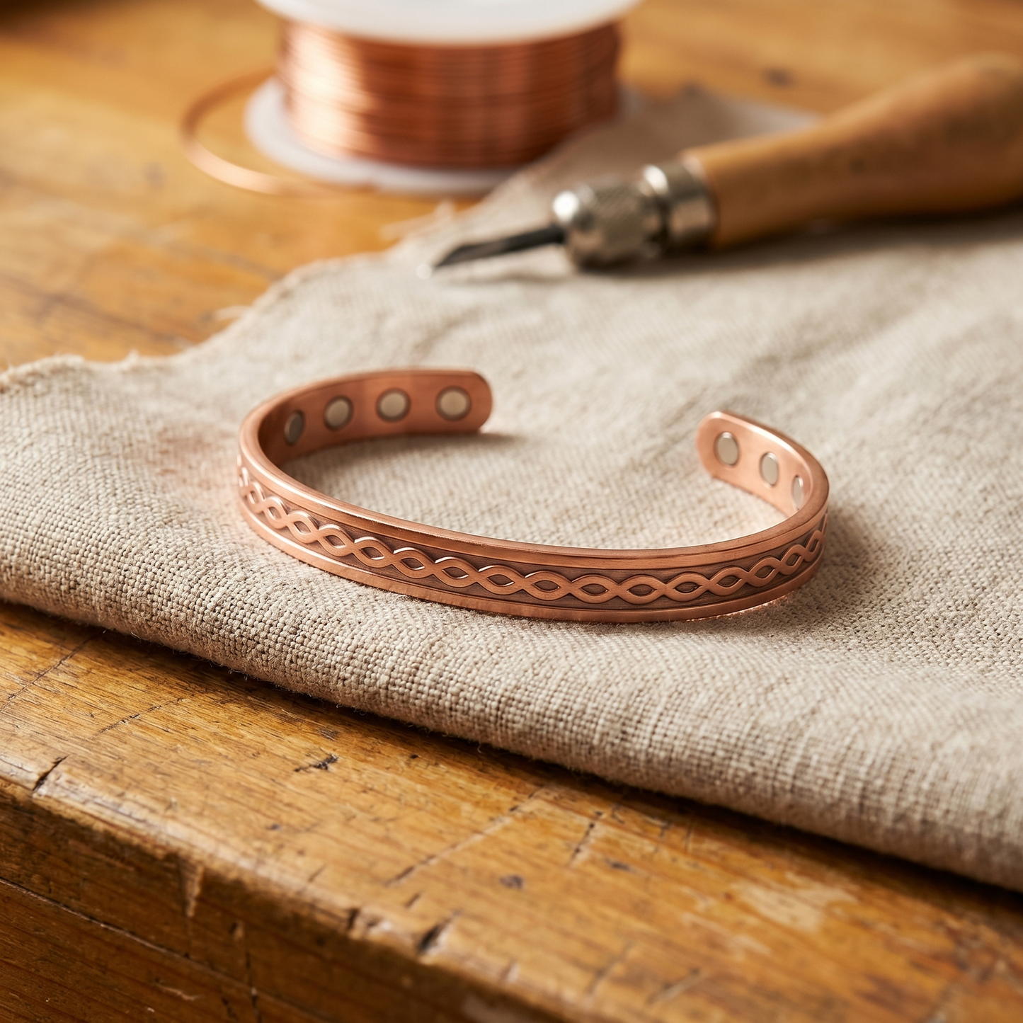 Bracelet en cuivre contemporain de Marguax