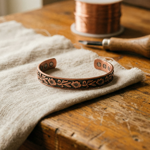 Bracelet en cuivre inspiré de la vigne de Marguax