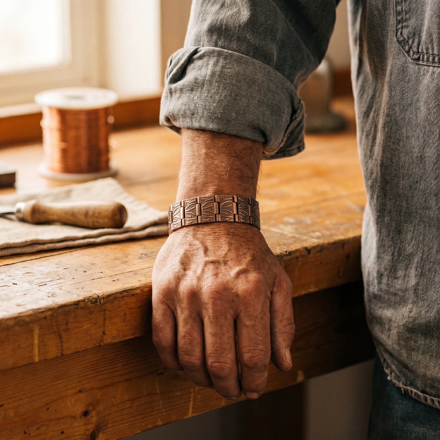 Bracelet en cuivre pour homme par Marguax