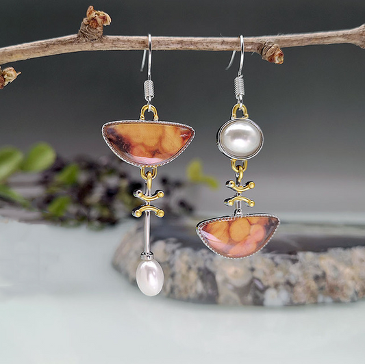 Elodi - Boucles d'oreilles rétro en orange