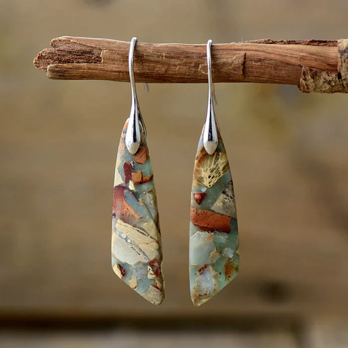 Boucles d'oreilles vintage en pierre naturelle