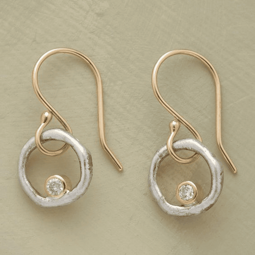 Boucles d'oreilles rétro en or et argent