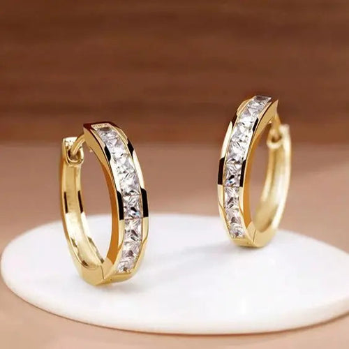 Boucles d'oreilles chics en or et cristal