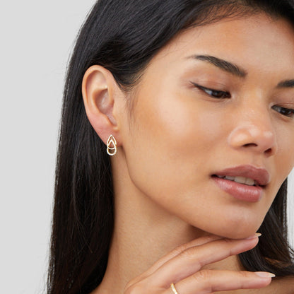 Boucles d'oreilles en goutte à maillons Lin