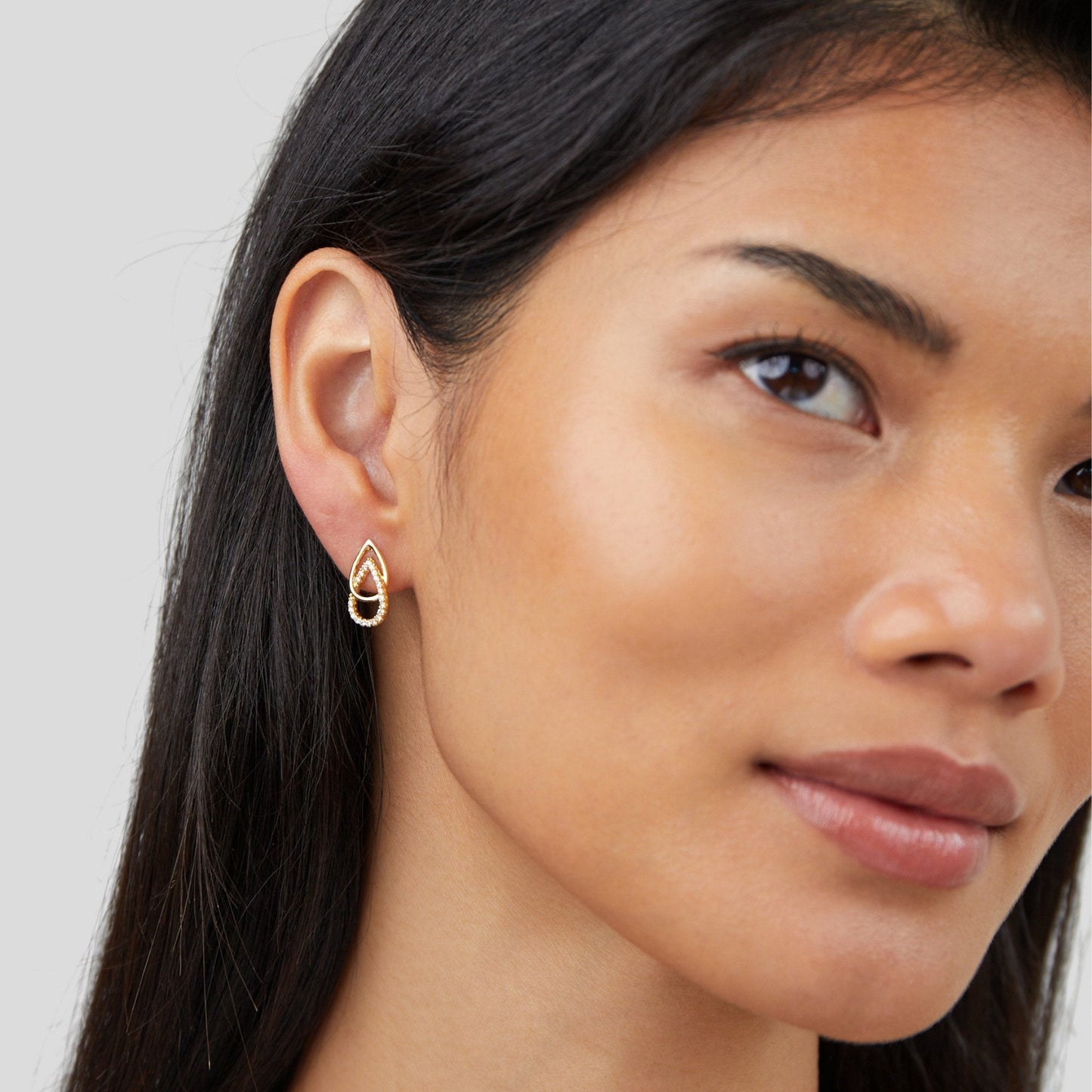 Boucles d'oreilles en goutte à maillons Lin