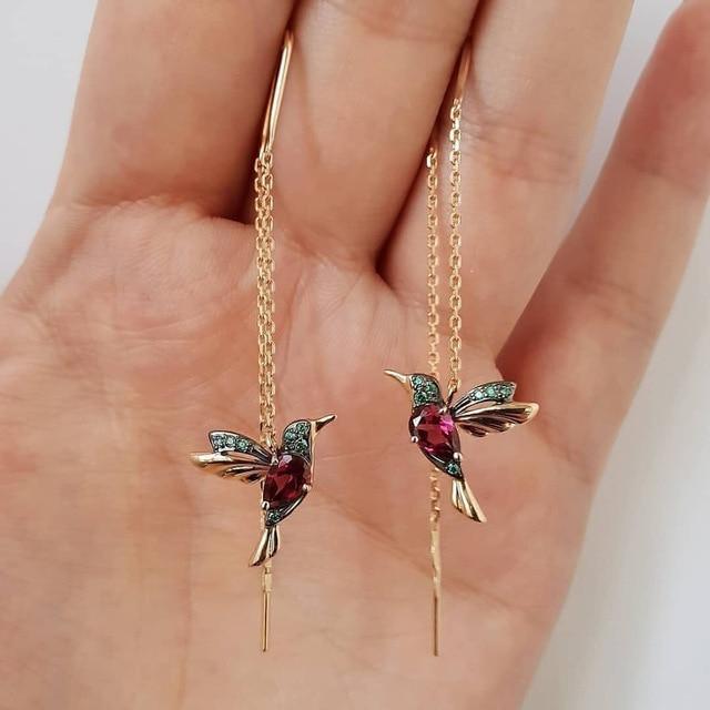 Élyna™ | Boucles d’oreilles motif colibri