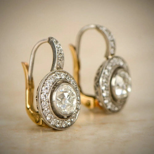 Boucles d'oreilles vintage en cristal doré et argent