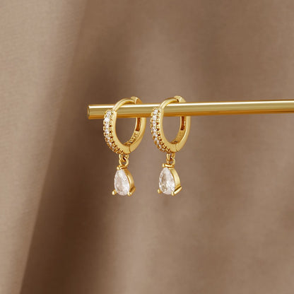 Boucles d'oreilles en cristal doré haut de gamme