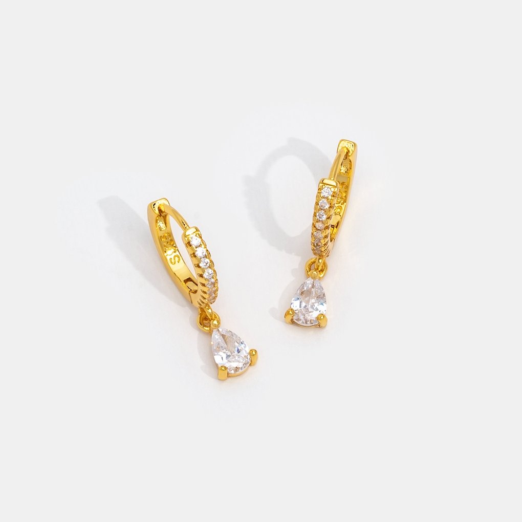 Boucles d'oreilles en cristal doré haut de gamme